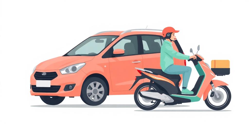 Car and courier bike delivery options
